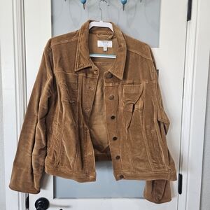 Time and Tru Tan Corduroy Jacket